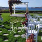 πολιτικός γάμος στο sea view wedding venue by en kipo με φθινοπωρινά κόκκινα χρώματα