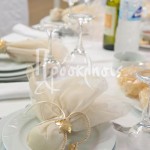 Μπομπονιέρα γάμου γάζα μόκα με διακοσμητικό αστερία από αλπακά