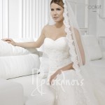 Νυφικό Nicole με κεντημένη δαντέλα