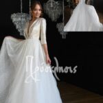 Νυφικό 'Gabbiano & Strekkoza' σε χρυσαφί χρώμα με απλό ιδιαίτερο κόψμο και πουά φούστα